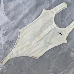 Off-white Virgil abloh white bodysuit tank button up